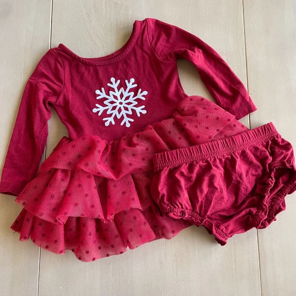Play by‎ Little Sleepies Bamboo Baby Girl Christmas Tutu Dress w/ Bloomers
